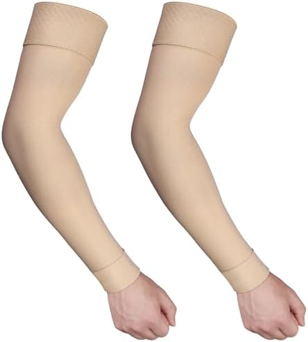 Ailaka Medizinische Kompressions Lymphdem Damen Herren, Kompression Arm 20-30 mmhg Kompressionsrmel mit Gepunktetem Silikonband, Armbandage fr Krampfadern, Lymphdem, Arthritis, Tennisarm