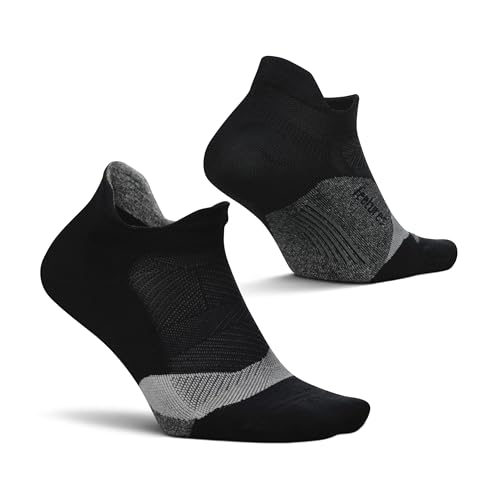 Feetures Elite Light Cushion No Show Tab Ankle Socks - Sport Sock with Targeted Compression (1 Pair)