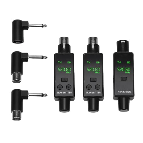 ciciglow 2.4GHz Wireless XLR Microphone System, Plug and Play Transmitter Receiver with 24bit 48kHz High Resolution Audio, for Dynamic Condenser Mics PA Mixers (1 for 2) miniatura 1