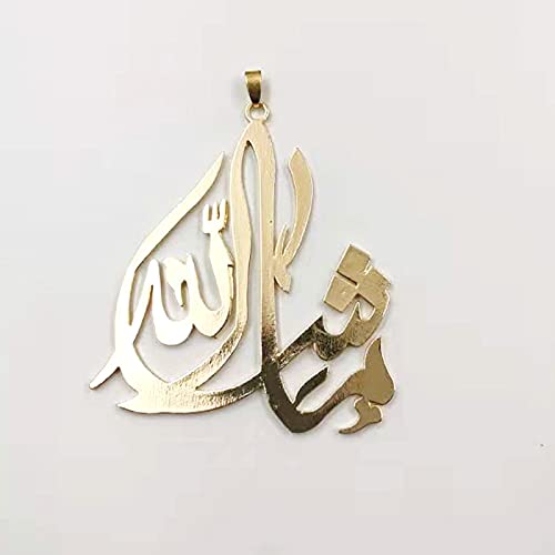 Golden Pendant Tasbih Tassel Metal Islamic Accessories Muslim Pendant Mashallah Jewelry (Gold)