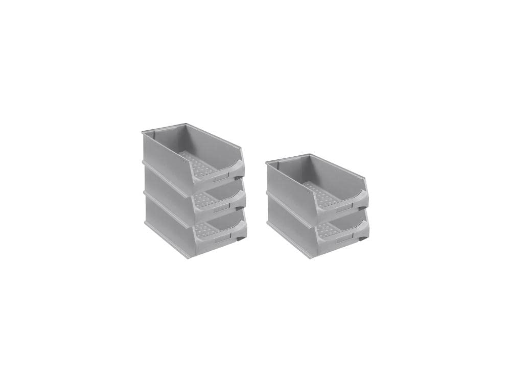 SparSet 5x Graue Sichtlagerbox 5.0 20x30x50cm 21,8 Liter Sichtlagerbehälter