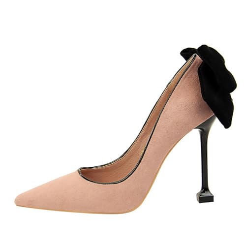 Escarpins en daim à bout pointu YYZTXF avec talons aiguilles de 10 cm pour mariage