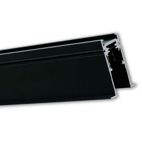 INNOVATE Sistema de rieles magnéticos LED, riel empotrable, 200 cm, para sistema de rieles, lámparas negras, iluminación de techo, riel de iluminación, barra LED rectangular, 4 pines, incluye tapas