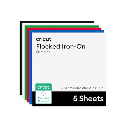 Cricut® Flocked Iron-On, Classics Sampler - 12 in x 12 in (5 ct) - HTV Heat Transfer Vinyl