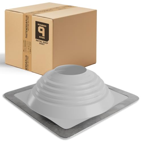 Fasteners Plus #9 Square EPDM Metal Roof Pipe Flashing Boot