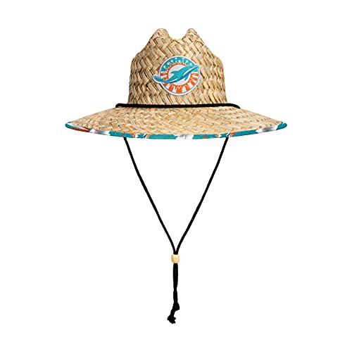 Image of NFL Team Logo Americana Floral Lifeguard Beach Straw Sun Hat