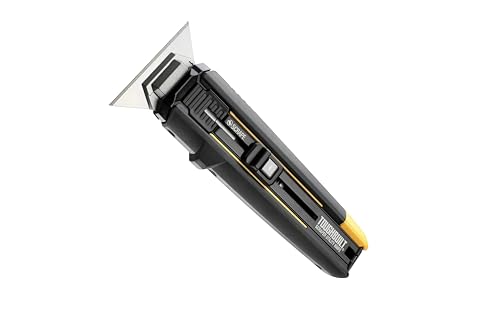 ToughBuilt – Scraper Utility Knife with 5 Blades, Heavy-Duty Folding Utility Knife with Integrated Scraper Edge, Quick-Change Blade System & All-Metal Construction (TB-H4S5-01)