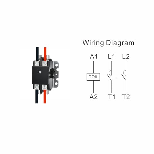 SUNLEE 2 Poles FLA 40 Amp Coil 24 VAC Air Conditioner Condenser Compressor Contactor AC Definite Purpose Contactor Universal Fit UL Recognized A2L Compliant