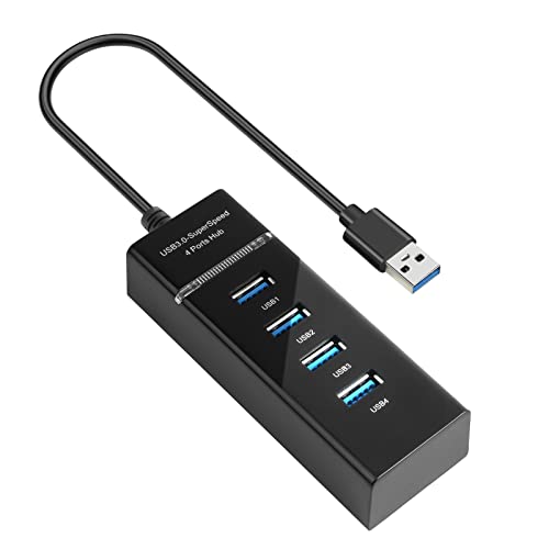 AXFEE Hub USB, 4 Puertos USB 3.0 Data Hub, USB Multiple Hub, 5Gbps Transferencia Datos Rápida, para MacBook, Mac Pro/Mini, iMac, Surface Pro, XPS, USB Flash Drives, PC Portátil, HDD Móvil