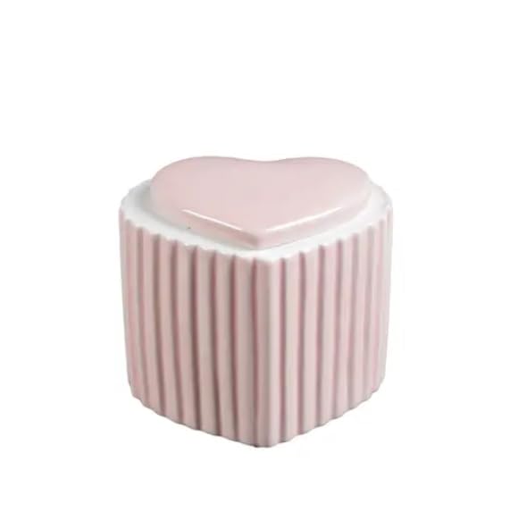 Candela a forma di cuore in ceramica, 15,9 cm, nuvola di vaniglia, 411 g