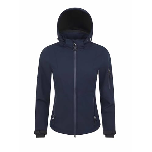 LeMieux Celine Soft Shell Jacket - Womens - Water Resistant - Breathable - Detachable Hood - Navy - UK10