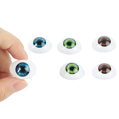 Vollence 3 Pair Of 3 Colors Oval Flat Hollow Plastic Eyes Puppet Doll Bear Craft Eyes Eyeballs Mask Making Diy Supplies For Porcelain Or Reborn Dolls Stuffed Animal Toys Troll Scary Eyes #TOP3