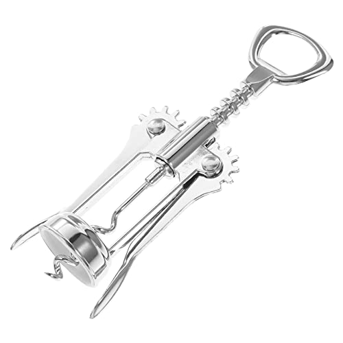 ELAYARD Tire-bouchon à Ailettes En Acier Inoxydable 2-en-1, Ouvre-bouteille Manuel Ergonomique Pour Vin Et Bière, Facile à Utiliser Et Pour Fêtes Et Usage Quotidien
