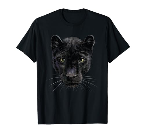 click here for better realistic Animals tees Damen Panther T-Shirt Schwarz Kurzarm T-Shirt S EU M Regular Halloween Panther T-Shirt