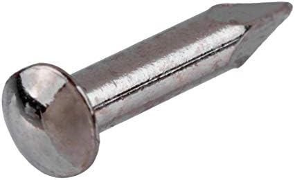 Round Head Nickel Plated Escutcheon Pins - 3/8" Long 100 Pieces Approx. Decorative Antique Vintage Furniture Brad Nails | EN-15
