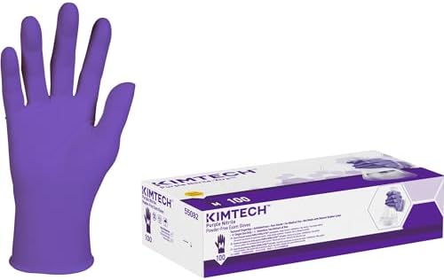 Haylard Health Professional 55082 PURPLE NITRILE Exam Gloves, 242 mm Length, Medium, Purple (Box of 100)