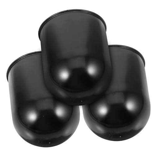 ABOOFAN 3pcs Toilet Brush Holder Set Plastic Brush Cups Storage Holders Black Round Base Suitable for Hotel and Home Toilet Accessories