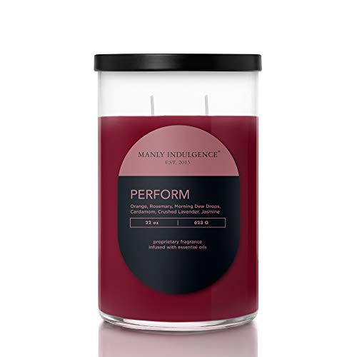 Manly Indulgence Perform Scented Jar Candle, Contemporary Collection, 2 Wick, Mauve, 22 Oz - Up To 120 Hours Burn #TOP14