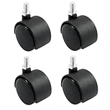 Lot de 4 roulettes pivotantes de 3,8 cm avec tige filetée M8, roulettes en nylon robuste p...
