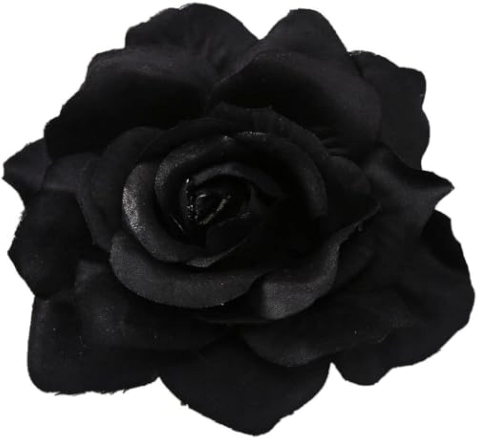 Black & Orange Rose Flower Dual Clips Pack of 2