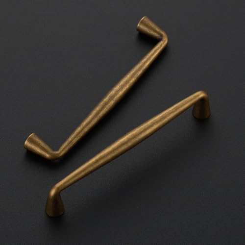 Image of Ravinte 10 Pack 5 Inch Antique Brass Kitchen Cabinet Handles Solid Zinc Alloy Cabinet Pulls Cupboard Hardware Drawer Handles