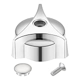 Dreyoo Shower Faucet Handle Replacement for T-31, Compatible with Symmons/Temptrol Tub and Shower Faucets, Shower Knob Replacement Single Handle with Screw and Plug Button, Metal, Chrome Plated