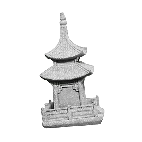Pagode Feng Shui : kit de 3 statues pour décoration de jardin zen et bonsaï