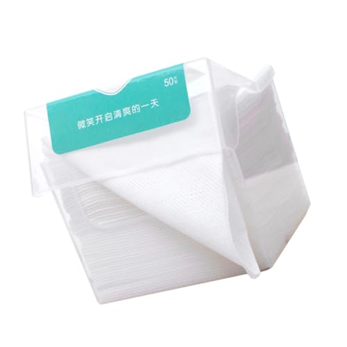 CTIRCHIU 厚手の使い捨てフェイスタオル 50枚セット コットン製 ウェットドライ両用 メイク落とし フェイシャルティッシュ アウトドアや旅行に