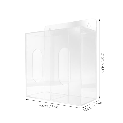 Baluue Wall Mounted Glove Dispenser 2-Compartment – Clear Acrylic Dust-Resistant Lid Design – for Kitchen Lab Salon Workshop Use for Disposable Gloves & Face by Baluue - Image 9