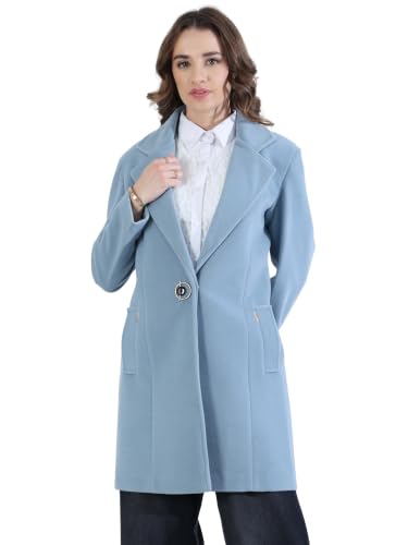 Image of PLAGG Women's Notched Lapel Long Overcoat