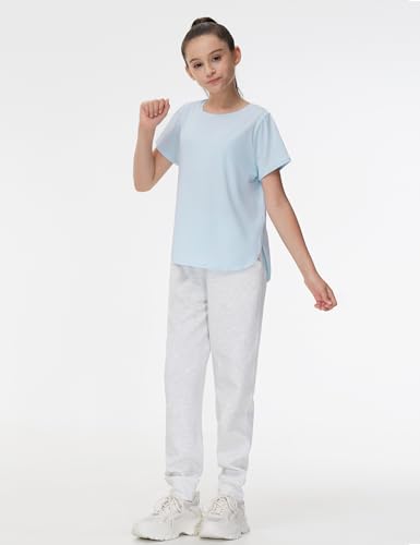 Image of THE GYM PEOPLE Girl's Athletic ShirtsWorkout Tops with Side Slits | Soft, Breathable, Side slits, Relaxed fit, Easy to match, For running, dancing and daily wear