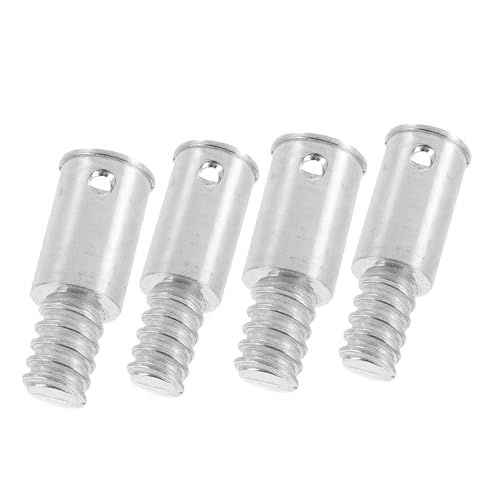 NUOBESTY 4 Pièces Adaptateur de Balai Fileté en Alliage D'aluminium Argenté Extrémités de Manche à Balai pour Brosse Compatible Nettoyage Domestique et Commercial