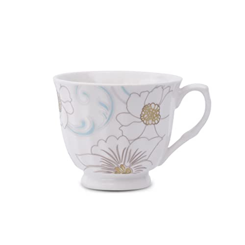 Image of Dandy Lines Classic Jodhpur Design Cup and Saucer Set, Ceramic, Pack of 12, Microwave & Dishwasher Safe, Great for Hosting & Gifting