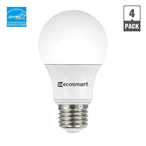 Ecosmart 60W Equivalent Soft White A19 Energy Star And Dimmable Led Light Bulb (4-Pack) #TOP4