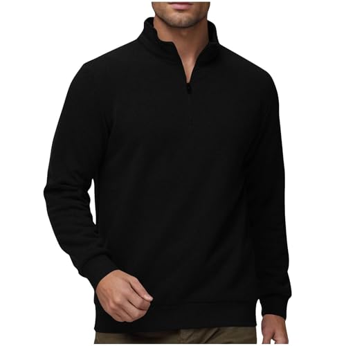 Sweat polaire hiver homme col zippé pull chaud décontracté sans zip