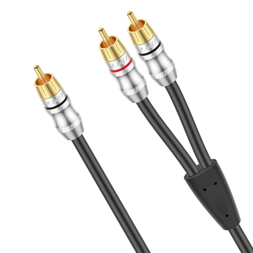 Versatile adattatore RCA a Y: dispone di 1 connettore audio stereo RCA maschio a 2 RCA maschio, che consente di dividere le sorgenti di segnale mono in due segnali o di combinare le sorgenti stereo in mono per la trasmissione e la riproduzione