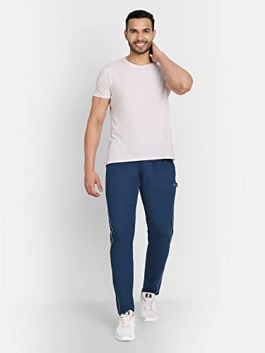 Image of Zeffit Men's Slim Fit Track Pants, Cotton, Elastic Waist, Side Pockets, Running & Gym