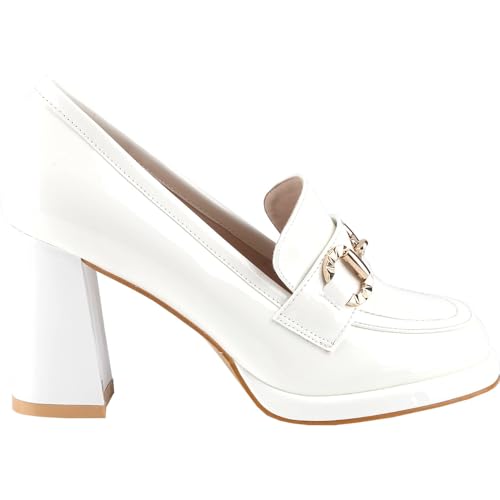 Women's Platform Loafer Heels Closed Toe Chunky Block Heel High Penny Loafers Pumps Elegant Comfort Casual Slip On Spring Summer Vacation Spring Break Easter2