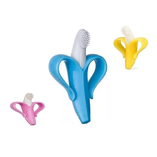 Wavva® Banana Baby Teether, Self-Soothing Pain Relief Soft Silicone Baby Teething Toys, Training Toothbrush for Babies, Toddlers, Infants, Boy and Girl, Natural Organic BPA Free