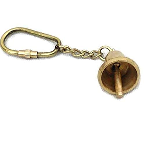 ORFORX Nautical Brass Bell Keychain Keyring for Bike Keychain for car Brass Keychain Perfacte Vintage Gifts-picture-21