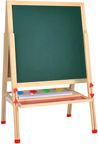 Vilom 高さ調節可能な木製両面絵画ボード。ホワイトボードと黒板、さらに巻物画用紙の3WAY仕様。無塗装松材で安全に配慮。お子様の成長に合わせて3歳から15歳まで長く使え、お絵かきから文字の学習までをサポート。 (特大製図板(昇降範囲80〜148))