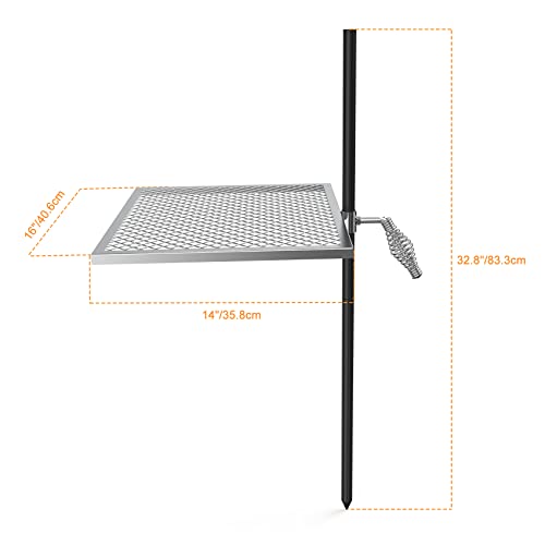 Only Fire Swivel Campfire Grill Adjustable Open Fire Grill Grate, Mesh Cooking Grate For Fire Pit Grilling, Outdoor Camping, Hiking #TOP1