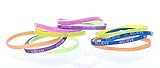 Fun Express Rubber Thin Inspirational Bracelets (12 Pack) 7 1/2