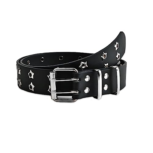 Grommet PU Leather Belts Y2K Punk Waist Belts Adjustable Waist Belt Rock Niche Design Belt for Women