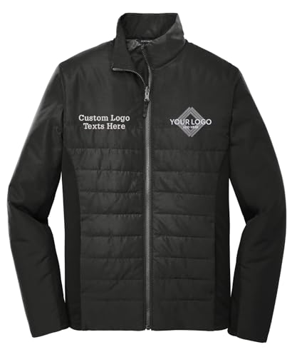 INK STITCH Men J902 Custom Embroidery Add Logo Texts Insulated Puffer Jackets