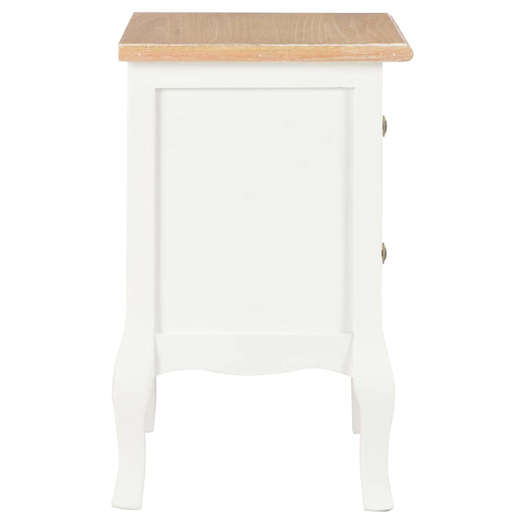 vidaXL Nachtkastje 2 st 35x30x49 cm MDF wit