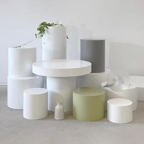 Socle d'affichage rond en MDF blanc, support de cylindre, 1 pièce(White,40x30cm)