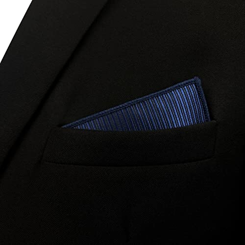 S&W SHLAX&WING Mens Pocket Square Solid Color Plain Blue Red Grey Large for Suit