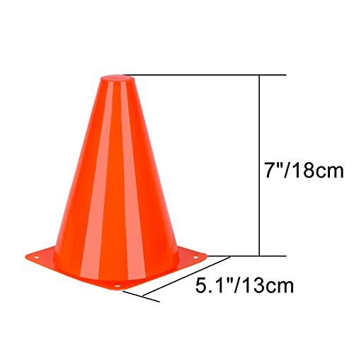 cyrico 7 Inch Soccer Training Cones, Sport Cones Plastic Sport Training Traffic Cones for Soccer Football Basketball Drills Training, Indoor and Outdoor Games（Set of 24, 6 Colors） by cyrico - Image 5