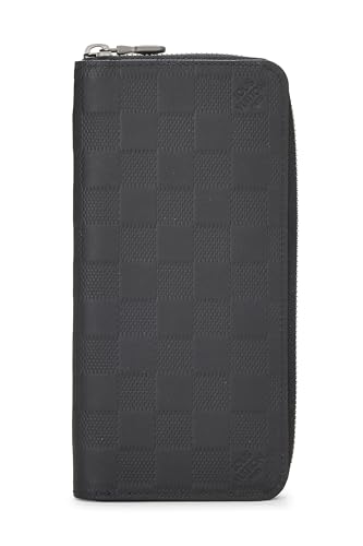 Pre-Loved Black Damier Infini Zippy Vertical Wallet, Black